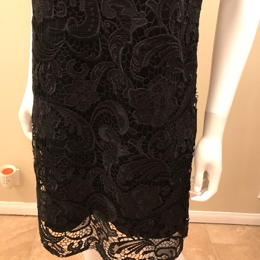 INC International Concepts Black Lace Dress Size 8 Sleeveless Formal Elegant - Picture 11 of 14